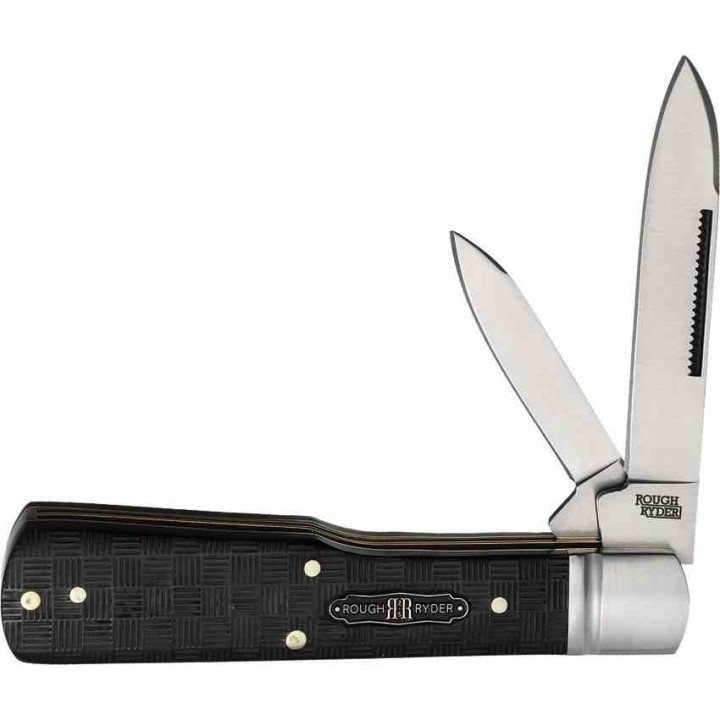 Couteau Rough Ryder Black Reserve Bearhead Gunstk 2 Lames Acier 440 Manche Bois Boite Collector RR2570 - Livraison Gratuite