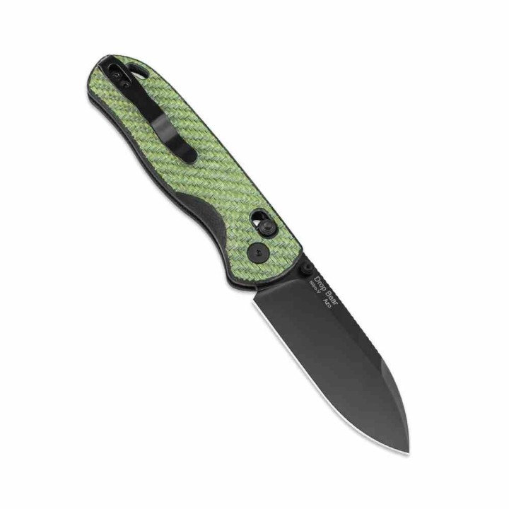 Couteau Kizer Drop Bear Green Manche FCarbone Lame Acier Nitro-V Clutch Lock Clip KIV3619A4 - Livraison Gratuite