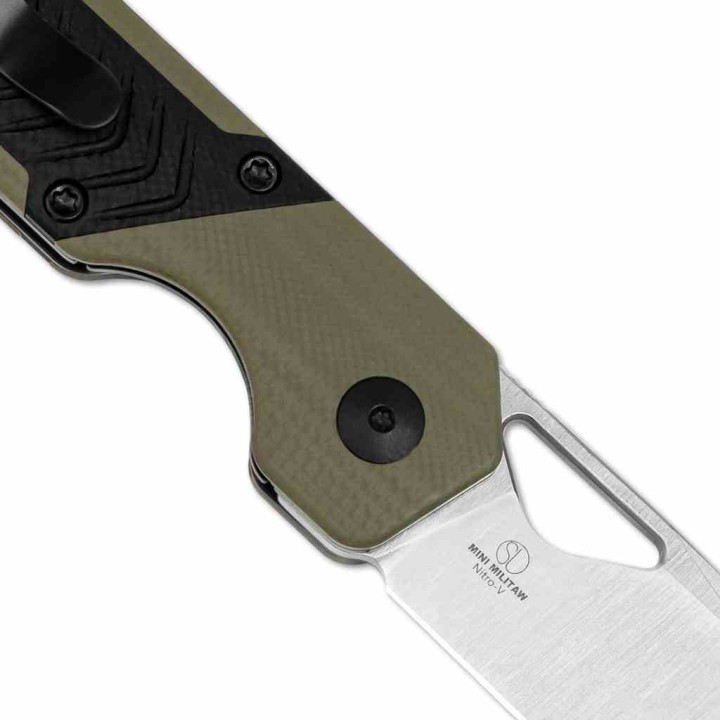 Couteau Kizer Cutlery Mini Militaw Black/Green Manche G10 Lame Acier Nitro-V Linerlock Clip KIV3634SA6 - Livraison Gratuite
