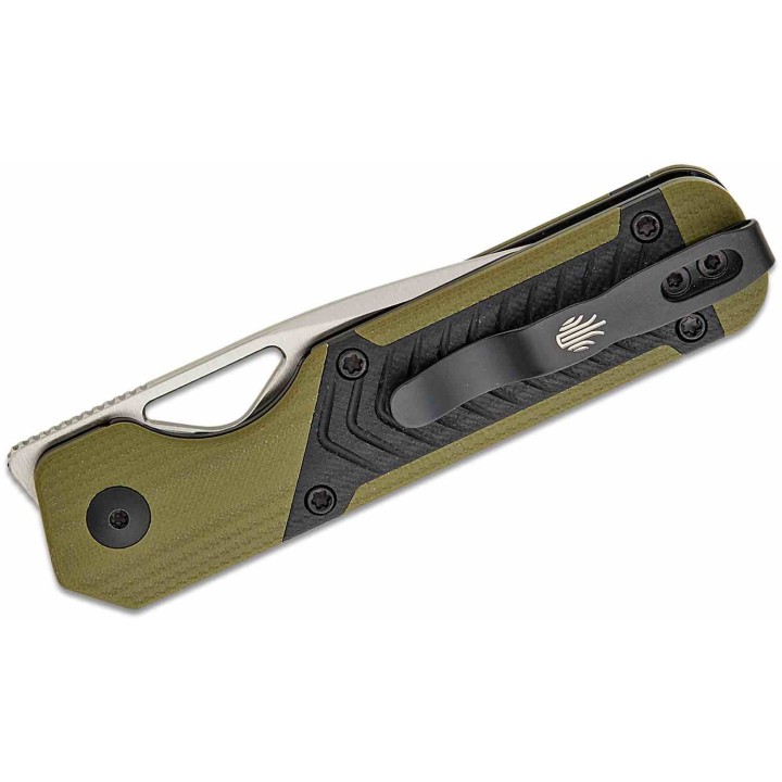 Couteau Kizer Cutlery Mini Militaw Black/Green Manche G10 Lame Acier Nitro-V Linerlock Clip KIV3634SA6 - Livraison Gratuite