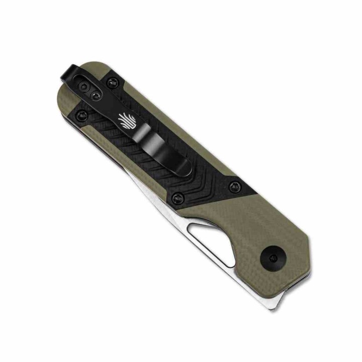 Couteau Kizer Cutlery Mini Militaw Black/Green Manche G10 Lame Acier Nitro-V Linerlock Clip KIV3634SA6 - Livraison Gratuite