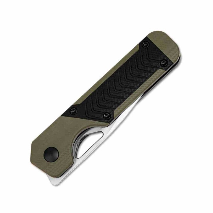 Couteau Kizer Cutlery Mini Militaw Black/Green Manche G10 Lame Acier Nitro-V Linerlock Clip KIV3634SA6 - Livraison Gratuite