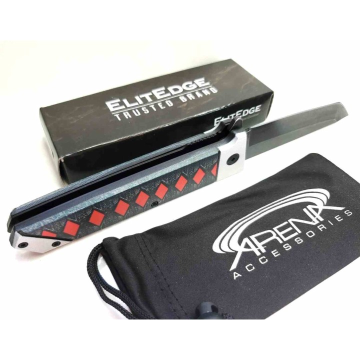 Lot de 3 Couteau ElitEdge Japanese Katana Samurai Tanto A/O Lame Acier 420C Manche Nylon EE10A102BKR - Livraison Gratuite