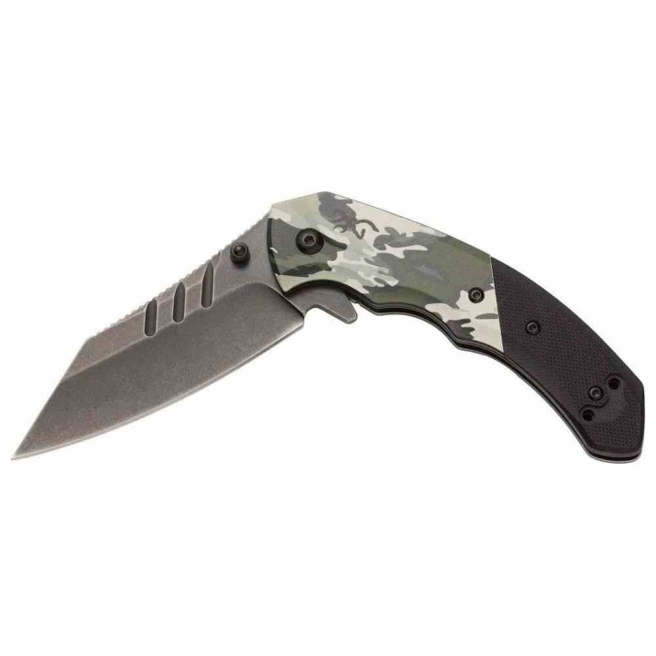 Couteau Tactical Browning OVIX Camo A/O Lame Tanto Acier D2 Manche G10/Alu Frame Lock Clip BR0467 - Livraison Gratuite