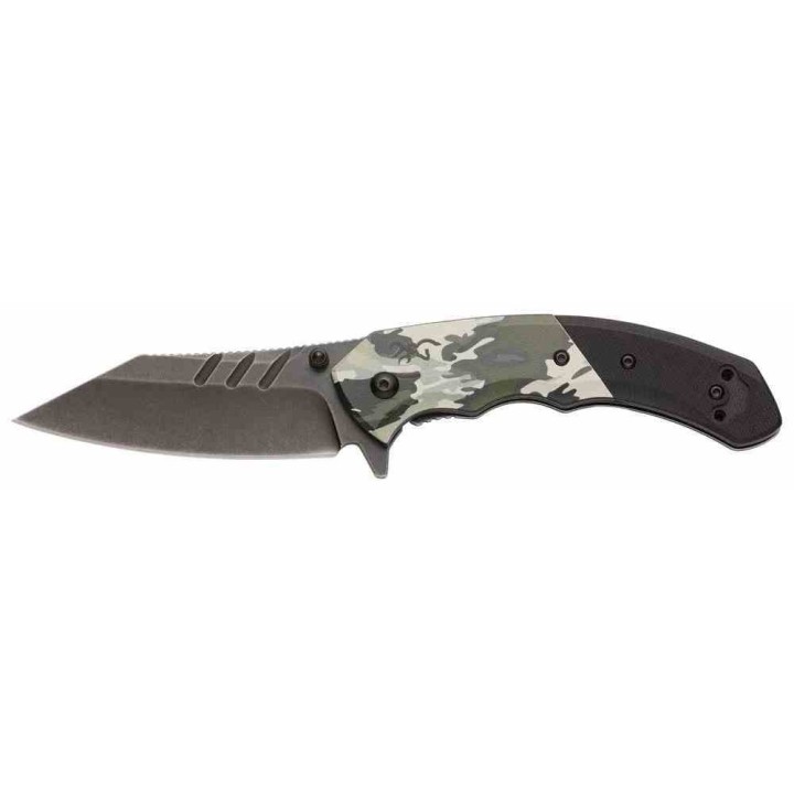 Couteau Tactical Browning OVIX Camo A/O Lame Tanto Acier D2 Manche G10/Alu Frame Lock Clip BR0467 - Livraison Gratuite