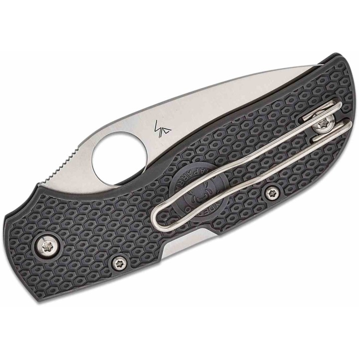 Couteau Spyderco Chaparral Lightweight Lame Acier CTS-XHP Serr Manche Gray FRN Lockback Clip SC152SGY - Livraison Gratuite 