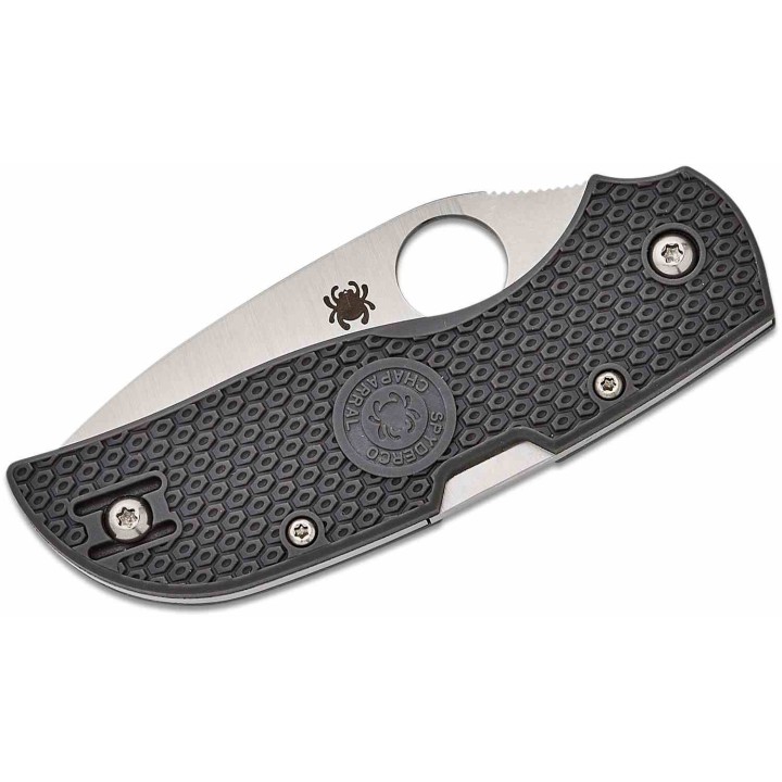 Couteau Spyderco Chaparral Lightweight Lame Acier CTS-XHP Serr Manche Gray FRN Lockback Clip SC152SGY - Livraison Gratuite 