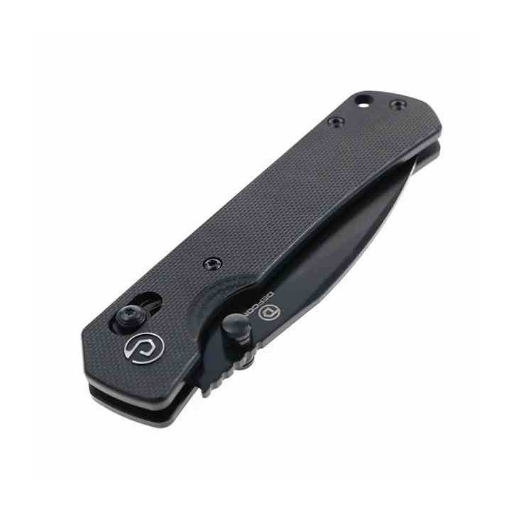 Couteau Defcon Ultra Lite Black Manche G10 Lame Acier 14C28N Drop Point Axis Lock CLip TD011FBK - Livraison Gratuite