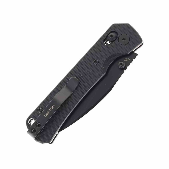 Couteau Defcon Ultra Lite Black Manche G10 Lame Acier 14C28N Drop Point Axis Lock CLip TD011FBK - Livraison Gratuite