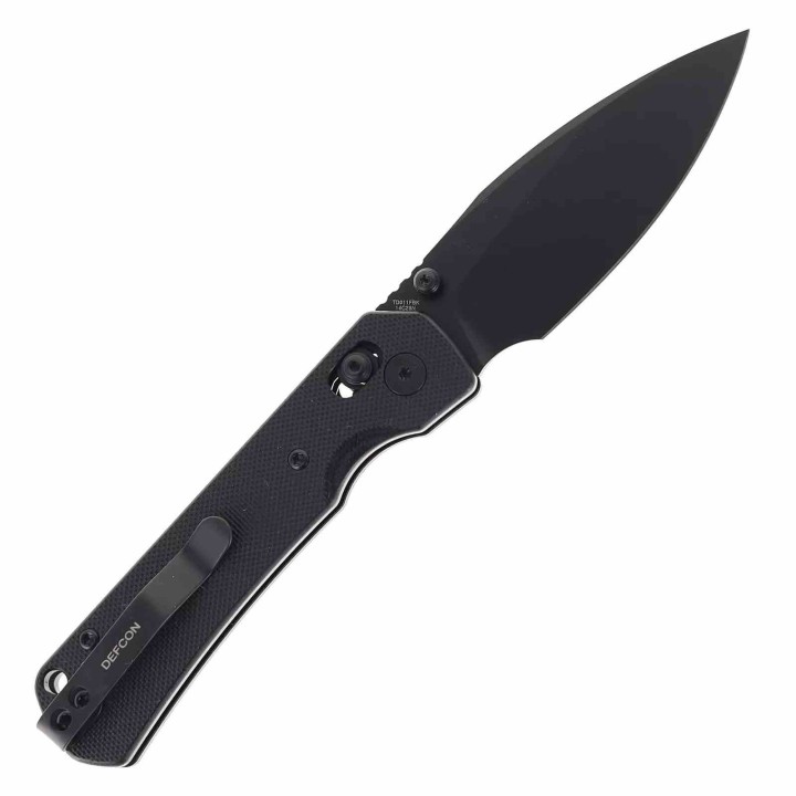 Couteau Defcon Ultra Lite Black Manche G10 Lame Acier 14C28N Drop Point Axis Lock CLip TD011FBK - Livraison Gratuite