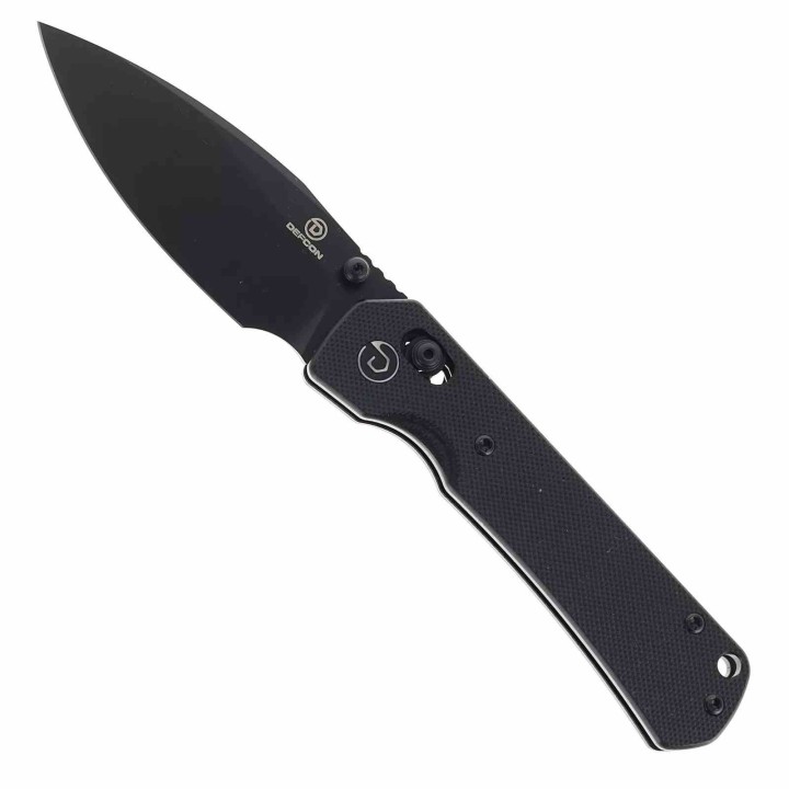 Couteau Defcon Ultra Lite Black Manche G10 Lame Acier 14C28N Drop Point Axis Lock CLip TD011FBK - Livraison Gratuite
