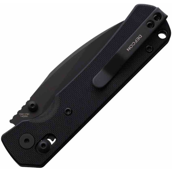 Couteau Defcon Ultra Lite Black Manche G10 Lame Acier 14C28N Drop Point Axis Lock CLip TD011FBK - Livraison Gratuite
