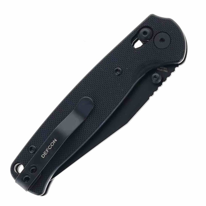 Couteau Defcon Ultra Lite Black Manche G10 Lame Acier 14C28N Clip Point Axis Lock CLip TD010FBK - Livraison Gratuite