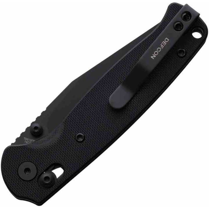 Couteau Defcon Ultra Lite Black Manche G10 Lame Acier 14C28N Clip Point Axis Lock CLip TD010FBK - Livraison Gratuite