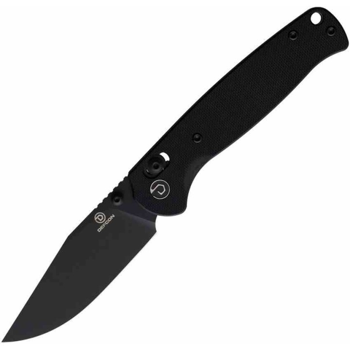 Couteau Defcon Ultra Lite Black Manche G10 Lame Acier 14C28N Clip Point Axis Lock CLip TD010FBK - Livraison Gratuite