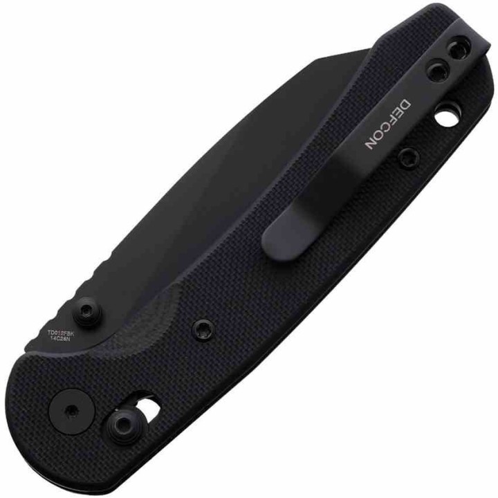 Couteau Defcon Ultra Lite Black Manche G10 Lame Acier 14C28N Wharncliffe Axis Lock CLip TD012FBK - Livraison Gratuite