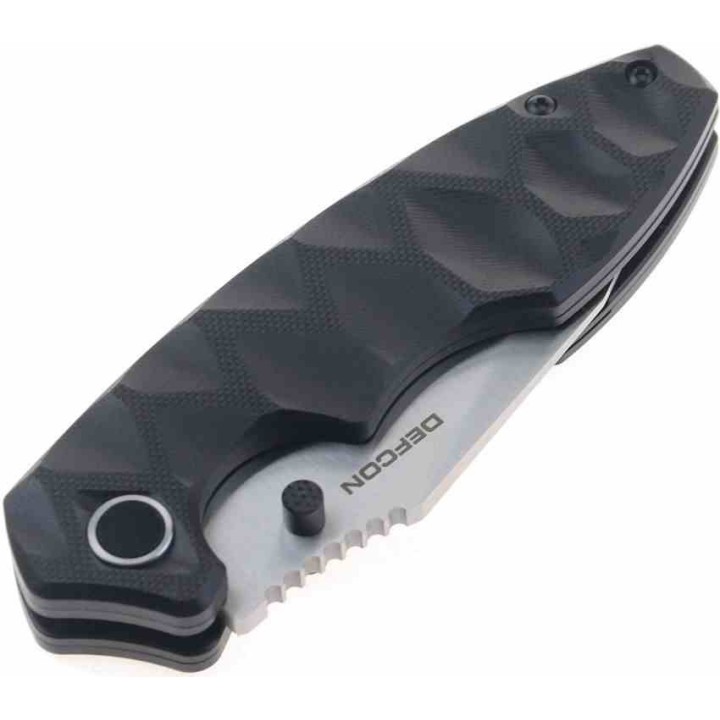 Couteau Defcon Black Manche G10 Lame Acier 14C28N Linerlock Clip TD004F1 - Livraison Gratuite