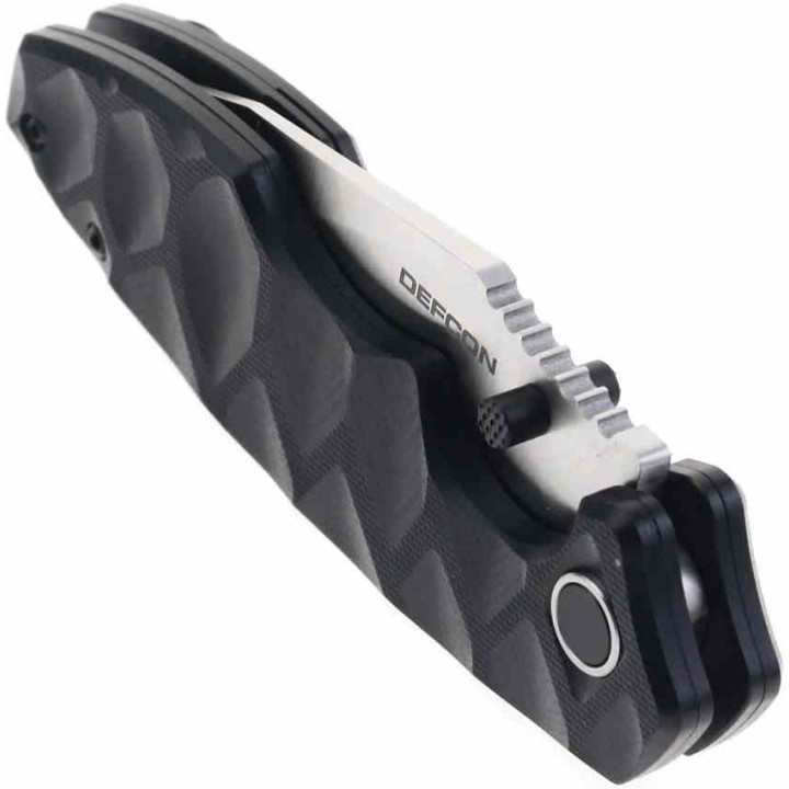 Couteau Defcon Black Manche G10 Lame Acier 14C28N Linerlock Clip TD004F1 - Livraison Gratuite