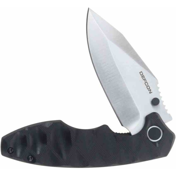 Couteau Defcon Black Manche G10 Lame Acier 14C28N Linerlock Clip TD004F1 - Livraison Gratuite