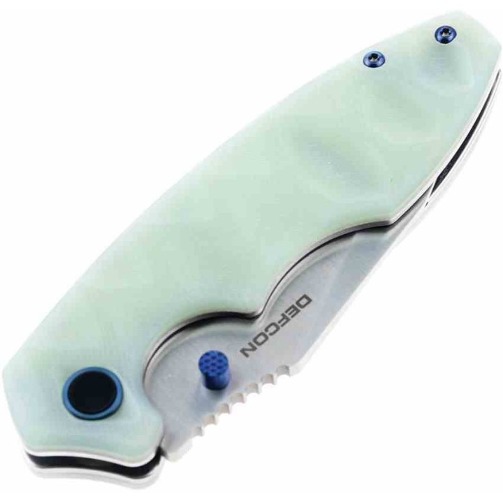 Couteau Defcon Jade Manche G10 Lame Acier 14C28N Linerlock Clip TD004F3 - Livraison Gratuite