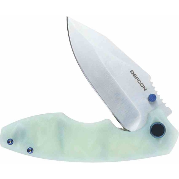 Couteau Defcon Jade Manche G10 Lame Acier 14C28N Linerlock Clip TD004F3 - Livraison Gratuite