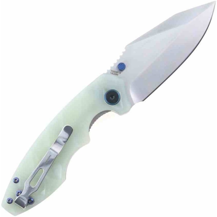 Couteau Defcon Jade Manche G10 Lame Acier 14C28N Linerlock Clip TD004F3 - Livraison Gratuite