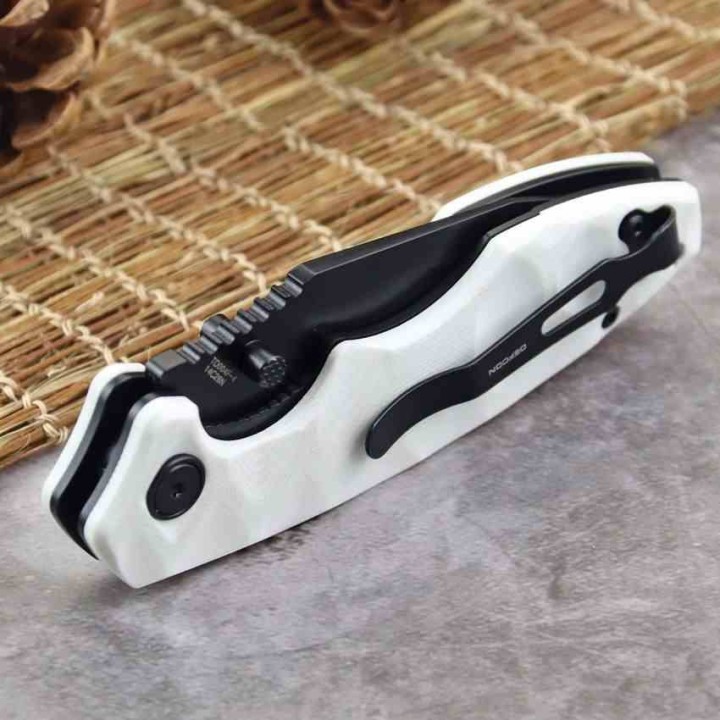 Couteau Defcon Jade Manche G10 Lame Acier 14C28N Blk Linerlock Clip TD004F4 - Livraison Gratuite