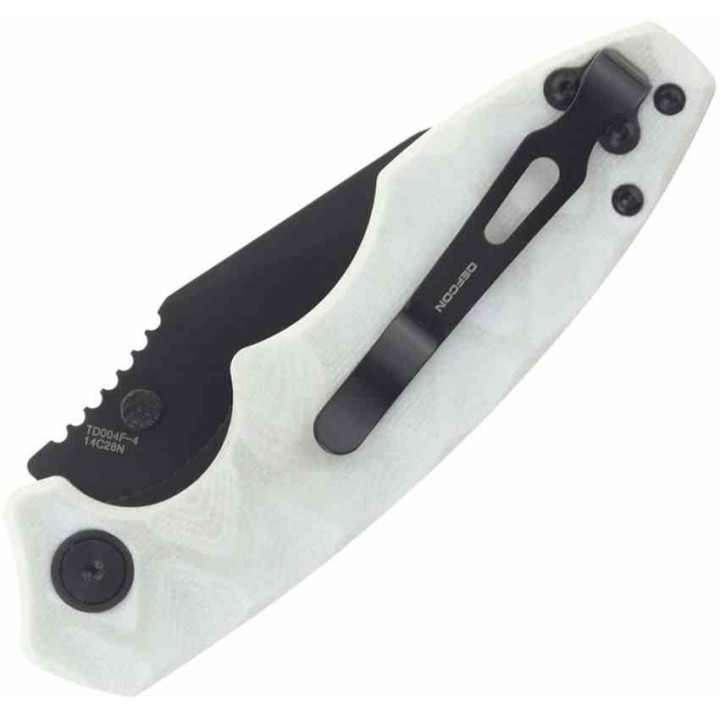 Couteau Defcon Jade Manche G10 Lame Acier 14C28N Blk Linerlock Clip TD004F4 - Livraison Gratuite