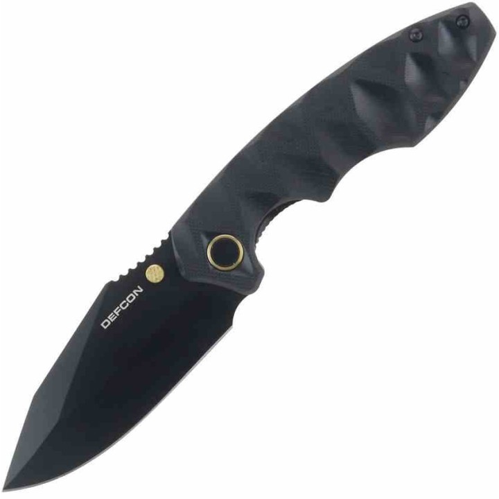 Couteau Defcon Black Manche G10 Lame Acier 14C28N Blk Linerlock Clip TD004F2 - Livraison Gratuite
