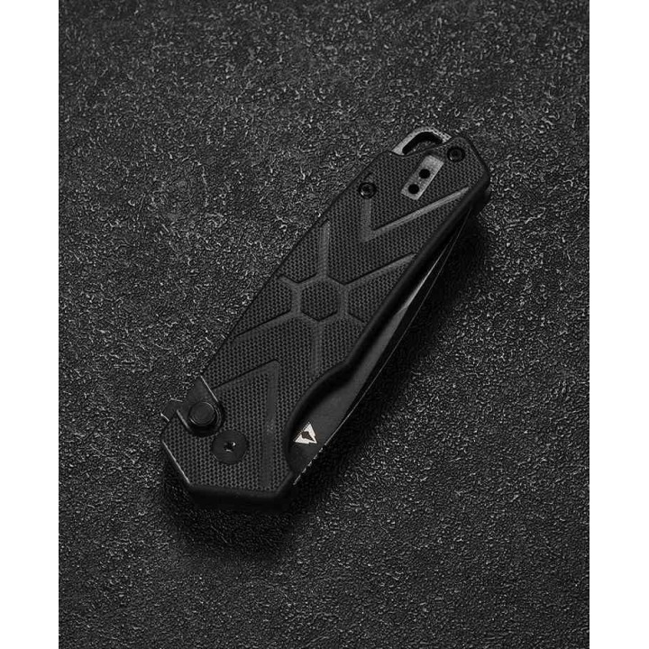 Couteau CMB Button Lock Black Manche G10 Lame Acier 14C28N Blk IKBS Clip CMB14B - Livraison Gratuite