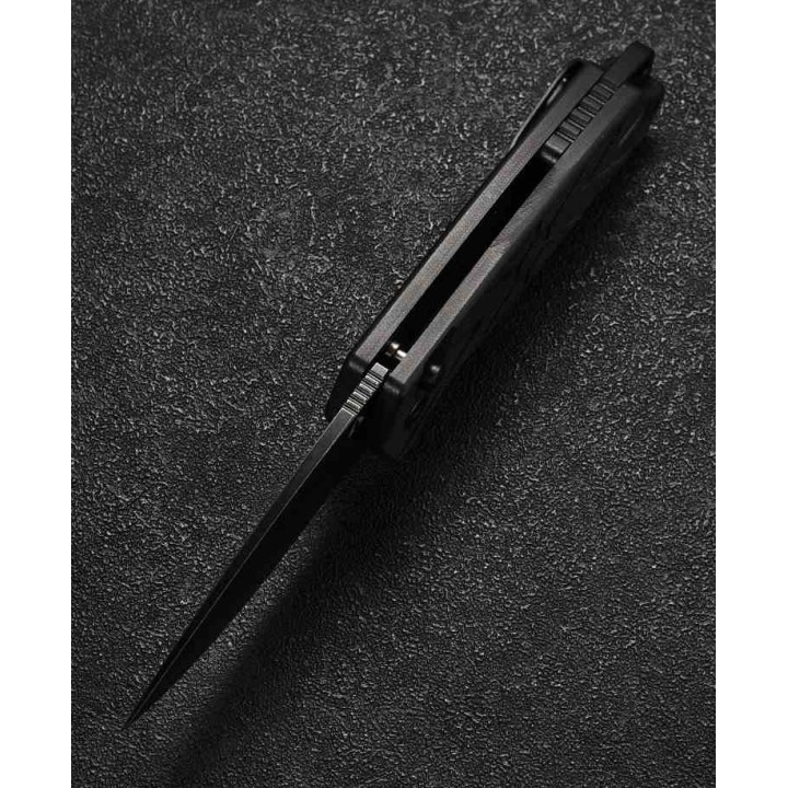 Couteau CMB Button Lock Black Manche G10 Lame Acier 14C28N Blk IKBS Clip CMB14B - Livraison Gratuite