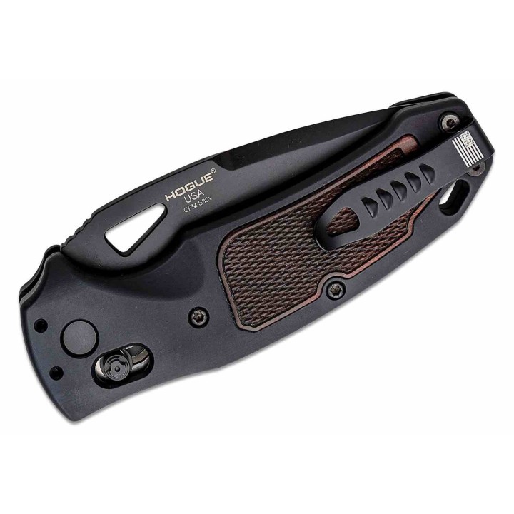 Couteau SIG Sauer K320 ABLE Lock Black Drop Point Lame Acier S30V Black Manche Alu/Bois Made USA SIG36377 - Livraison Gratuite