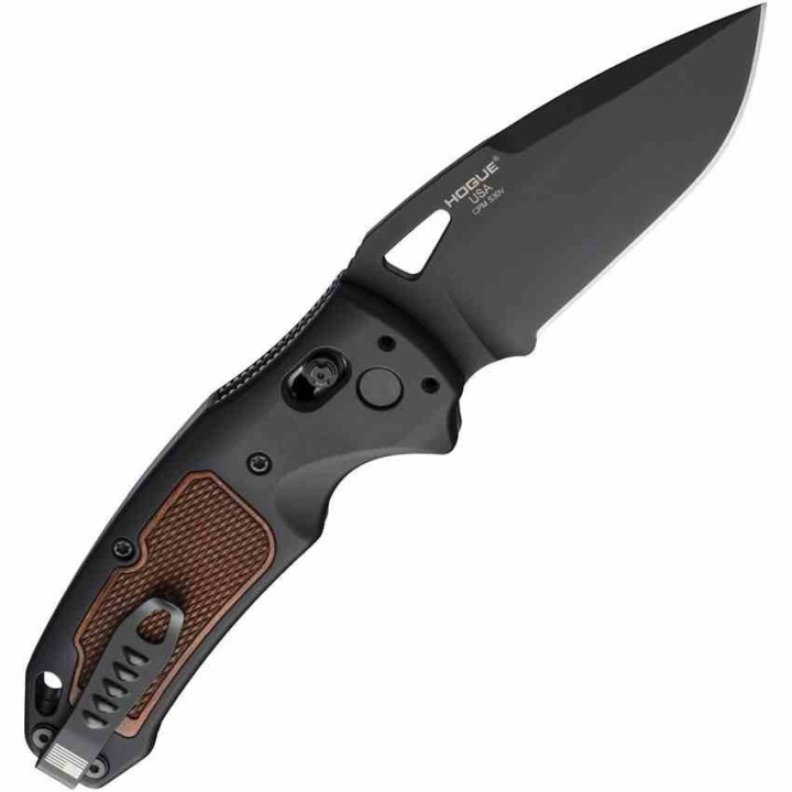 Couteau SIG Sauer K320 ABLE Lock Black Drop Point Lame Acier S30V Black Manche Alu/Bois Made USA SIG36377 - Livraison Gratuite