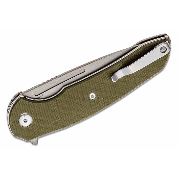 Couteau Ferrum Forge Stinger Green Manche G10 Lame Acier Nitro-V Liner Lock Clip FF005G - Livraison Gratuite