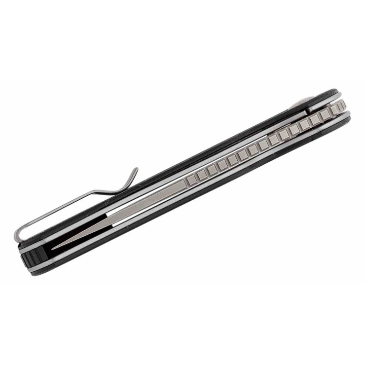 Couteau Ferrum Forge Zelex Black Manche en G10 Lame Tanto Acier D2 Liner Lock Clip FF012B - Livraison Gratuite