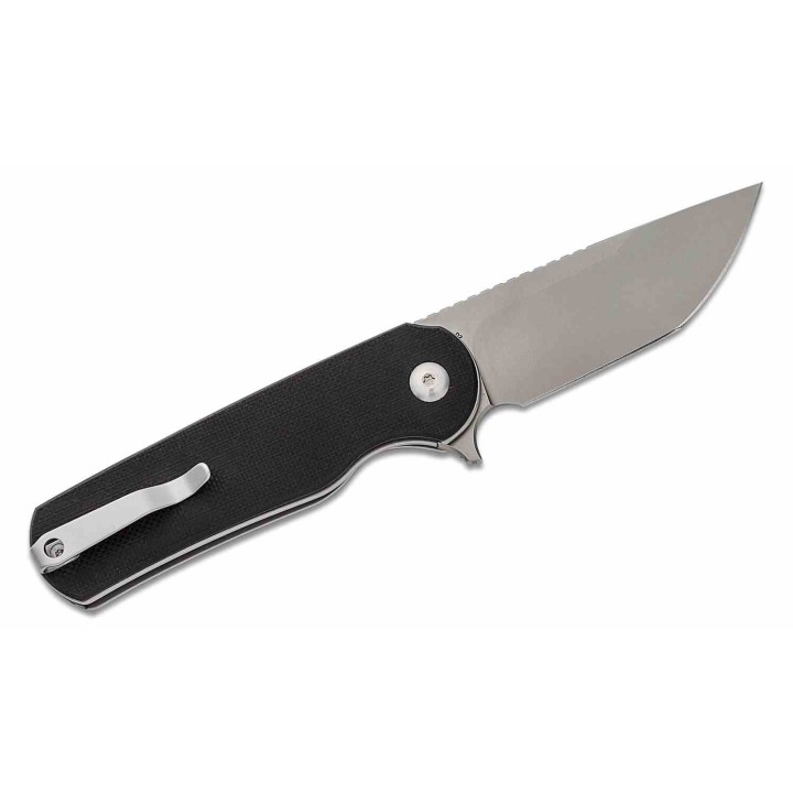 Couteau Ferrum Forge Zelex Black Manche en G10 Lame Tanto Acier D2 Liner Lock Clip FF012B - Livraison Gratuite