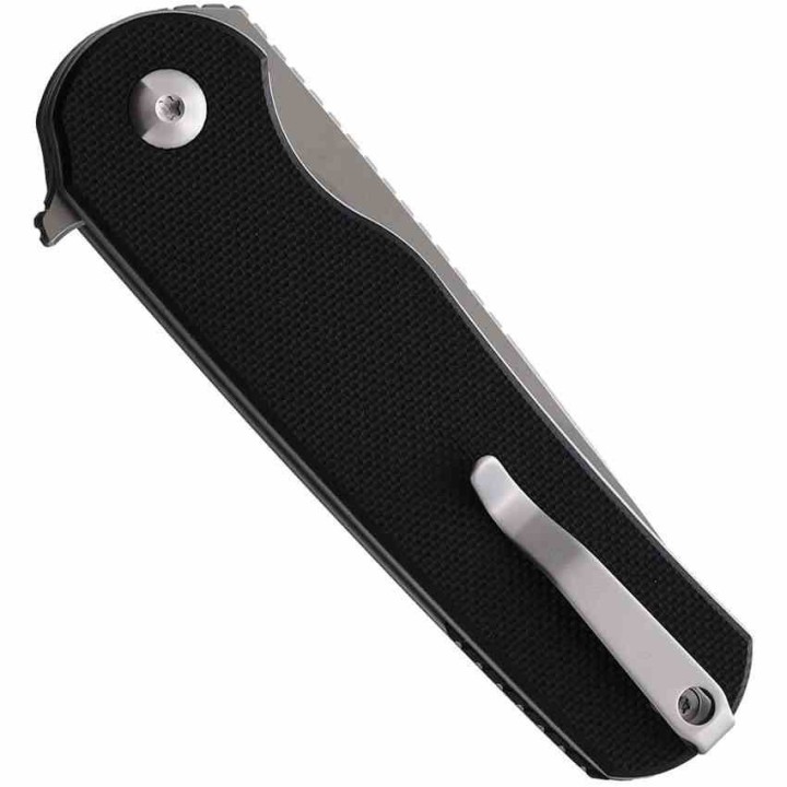 Couteau Ferrum Forge Zelex Black Manche en G10 Lame Tanto Acier D2 Liner Lock Clip FF012B - Livraison Gratuite