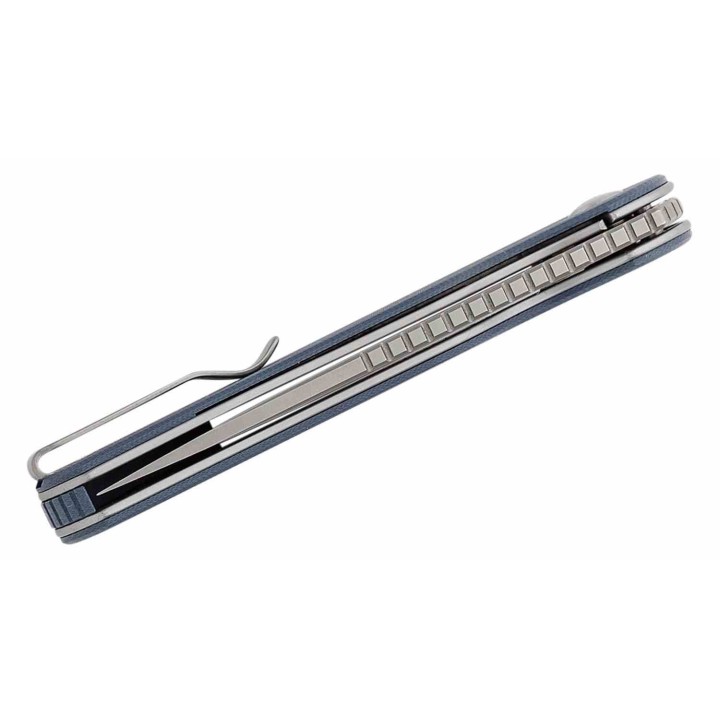 Couteau Ferrum Forge Zelex Blue Manche en G10 Lame Tanto Acier D2 Liner Lock Clip FF012BU - Livraison Gratuite