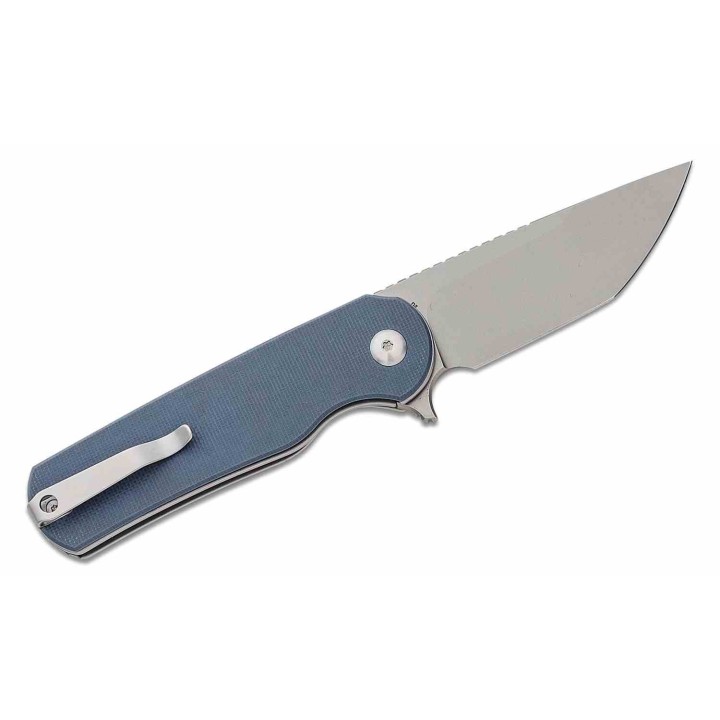 Couteau Ferrum Forge Zelex Blue Manche en G10 Lame Tanto Acier D2 Liner Lock Clip FF012BU - Livraison Gratuite