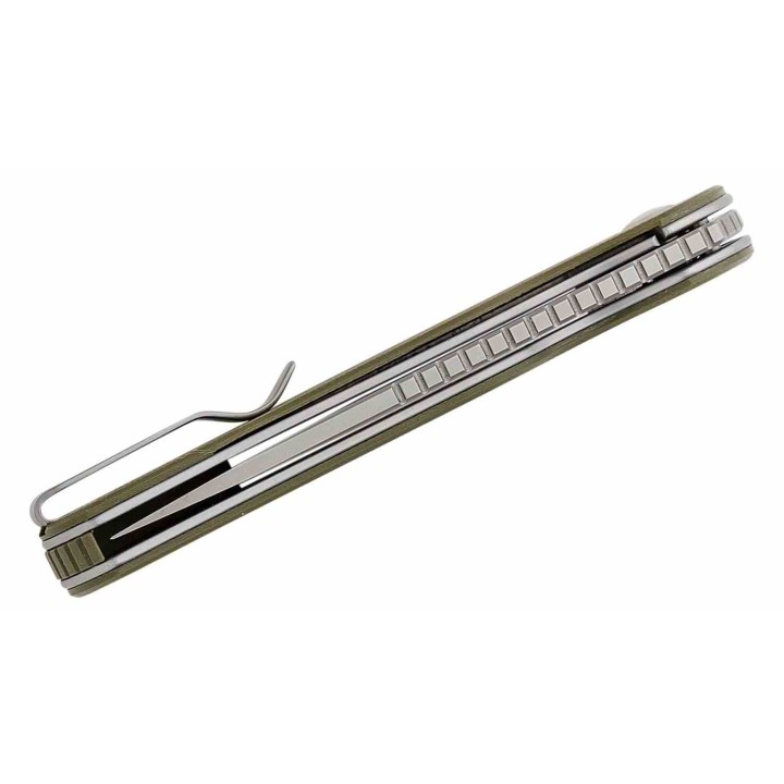 Couteau Ferrum Forge Zelex Green Manche en G10 Lame Tanto Acier D2 Liner Lock Clip FF012G - Livraison Gratuite