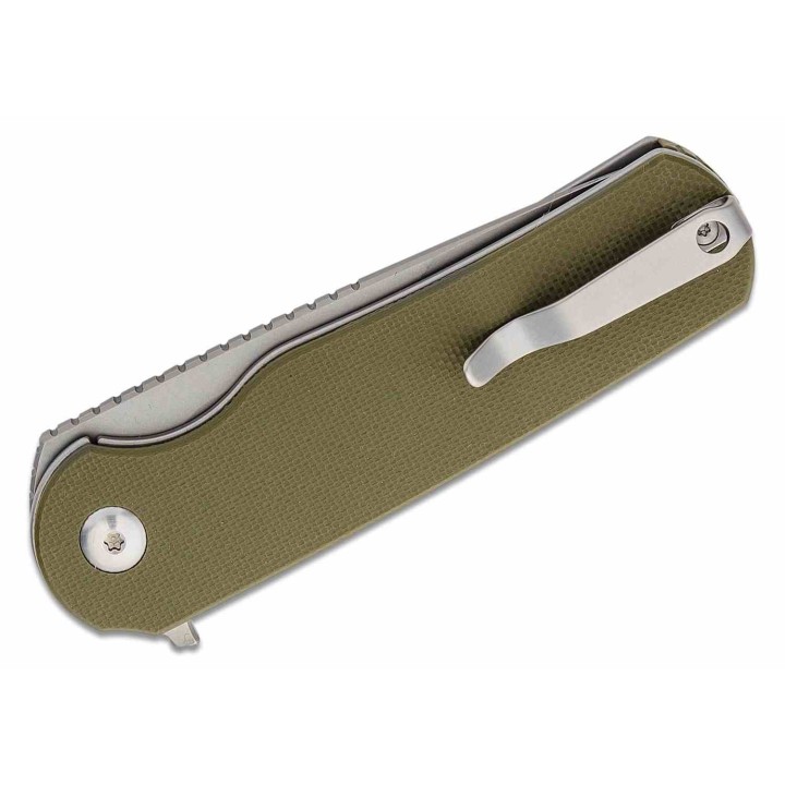 Couteau Ferrum Forge Zelex Green Manche en G10 Lame Tanto Acier D2 Liner Lock Clip FF012G - Livraison Gratuite