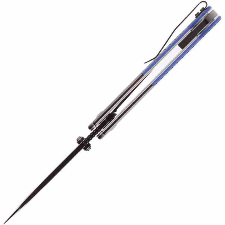 Couteau Kansept Warrior Blk/Blue Manche G10 Lame Tanto Acier D2 IKBS Linerlock Clip KT1005T1 - Livraison Gratuite