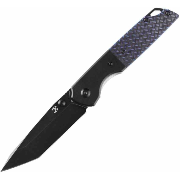Couteau Kansept Warrior Blk/Blue Manche G10 Lame Tanto Acier D2 IKBS Linerlock Clip KT1005T1 - Livraison Gratuite