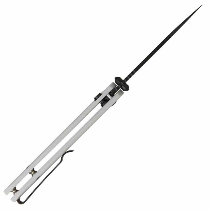 Couteau CJRB Pyrite Light Gray Manche FRN Lame Acier AR-RPM9 Wharncliffe Button Lock IKBS Clip J1945BGY - Livraison Gratuite