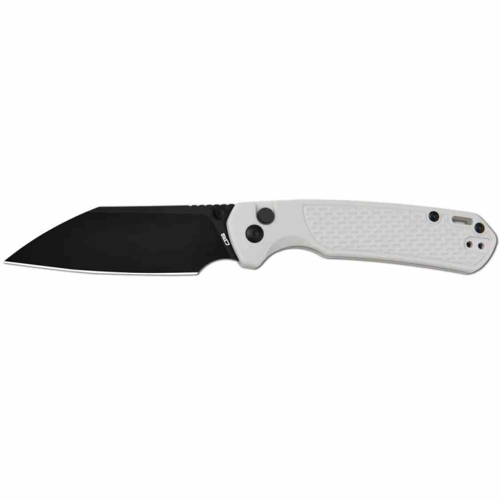 Couteau CJRB Pyrite Light Gray Manche FRN Lame Acier AR-RPM9 Wharncliffe Button Lock IKBS Clip J1945BGY - Livraison Gratuite