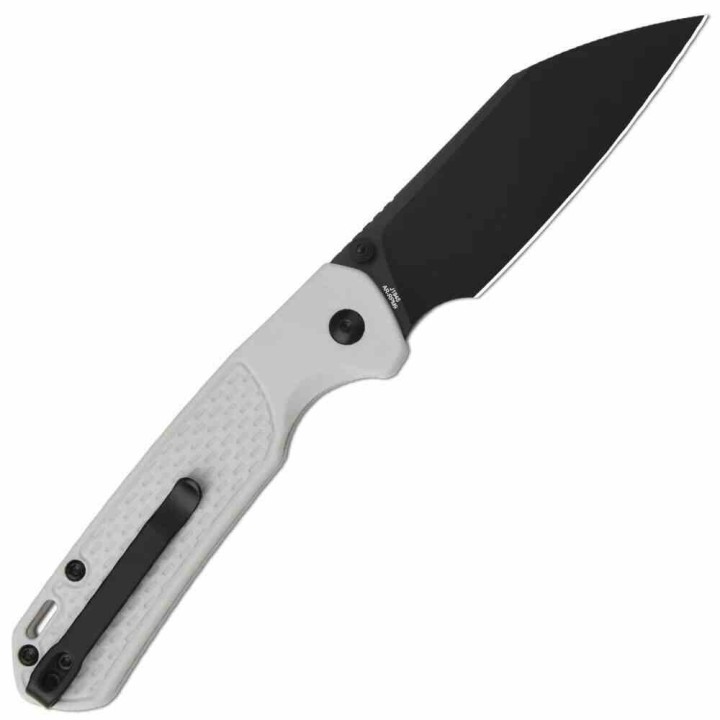 Couteau CJRB Pyrite Light Gray Manche FRN Lame Acier AR-RPM9 Wharncliffe Button Lock IKBS Clip J1945BGY - Livraison Gratuite
