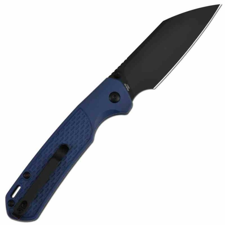 Couteau CJRB Pyrite Light Blue Manche FRN Lame Acier AR-RPM9 Wharncliffe Button Lock IKBS Clip J1945BBU - Livraison Gratuite