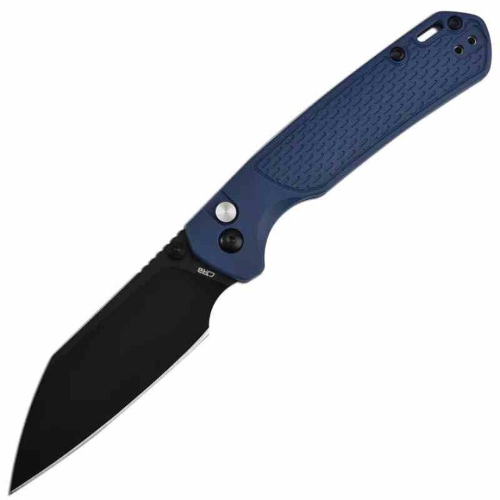 Couteau CJRB Pyrite Light Blue Manche FRN Lame Acier AR-RPM9 Wharncliffe Button Lock IKBS Clip J1945BBU - Livraison Gratuite