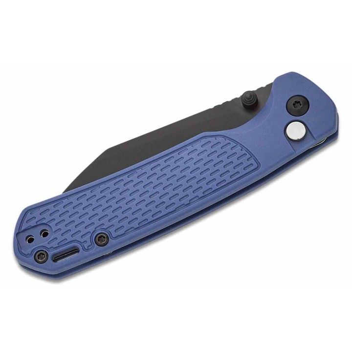 Couteau CJRB Pyrite Light Blue Manche FRN Lame Acier AR-RPM9 Wharncliffe Button Lock IKBS Clip J1945BBU - Livraison Gratuite