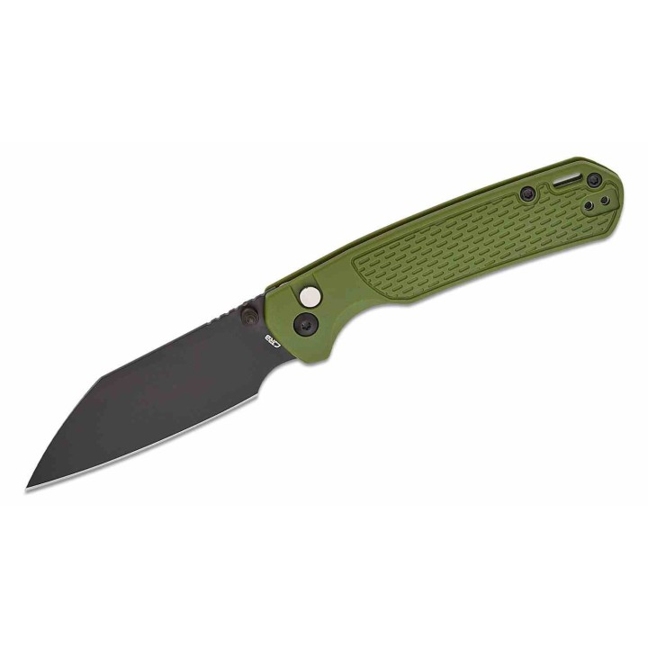 Couteau CJRB Pyrite Light OD Green Manche FRN Lame Acier AR-RPM9 Wharncliffe Button Lock IKBS Clip J1945BGN - Livraison Gratuite